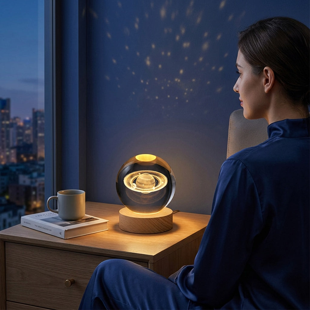 Galaxy Crystal Ball Light with LED Glow Effect