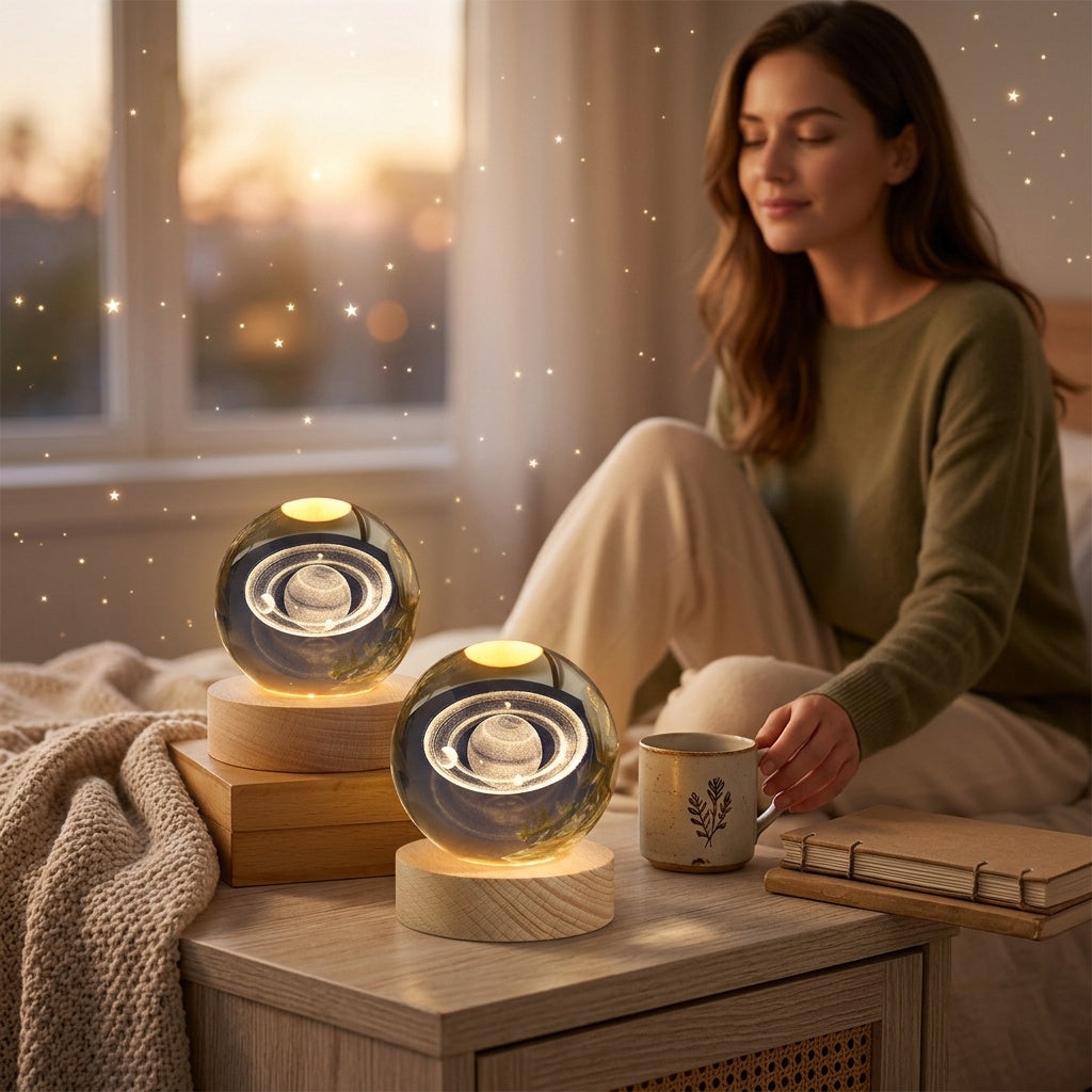 Galaxy Crystal Ball Light with LED Glow Effect