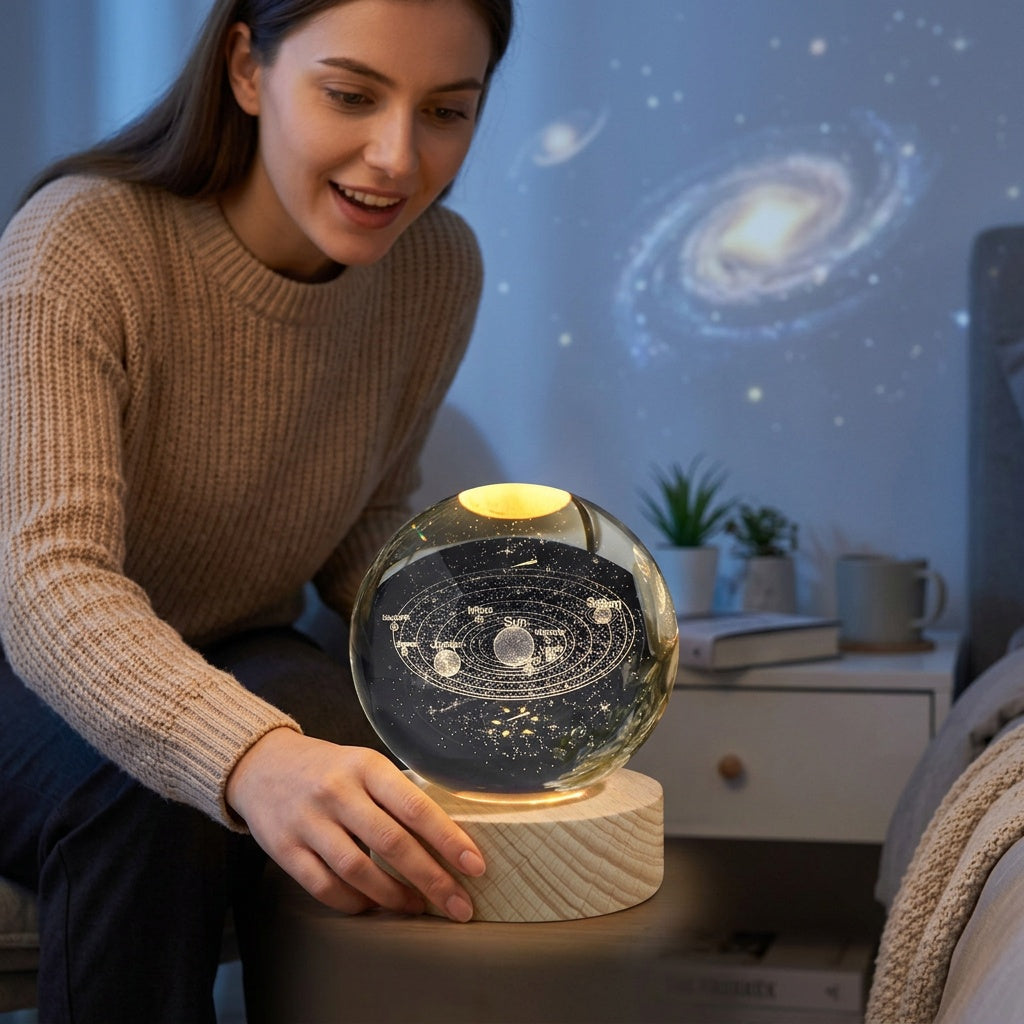 Galaxy Crystal Ball Light with LED Glow Effect