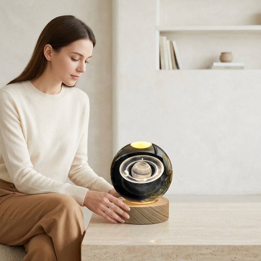 Galaxy Crystal Ball Light with LED Glow Effect